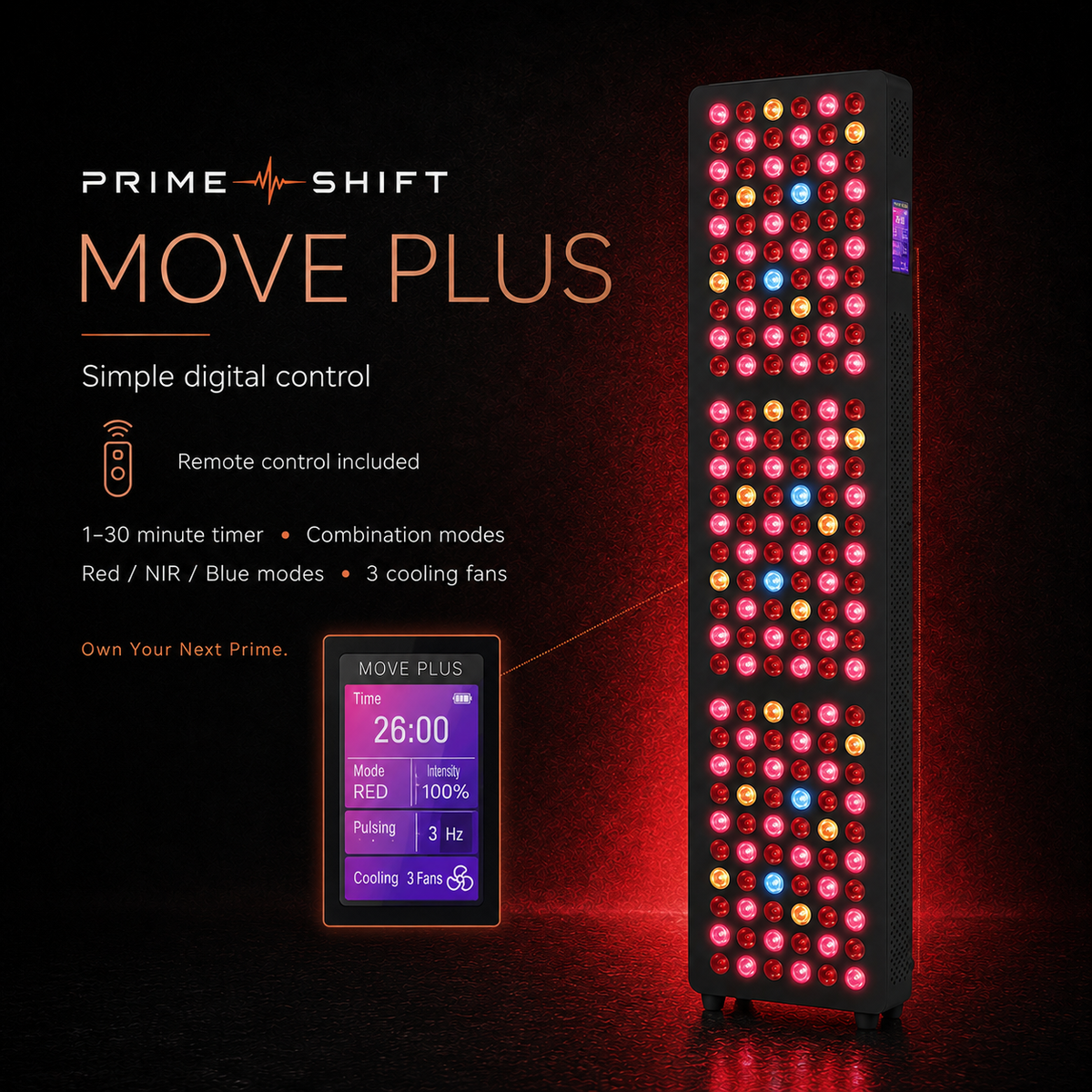 Prime Shift Move Plus panel with remote control