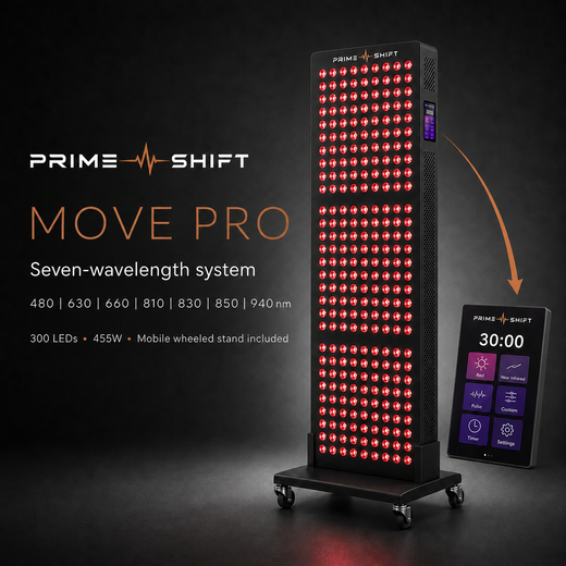Prime Shift Move Pro illuminated full-height panel with wheeled base